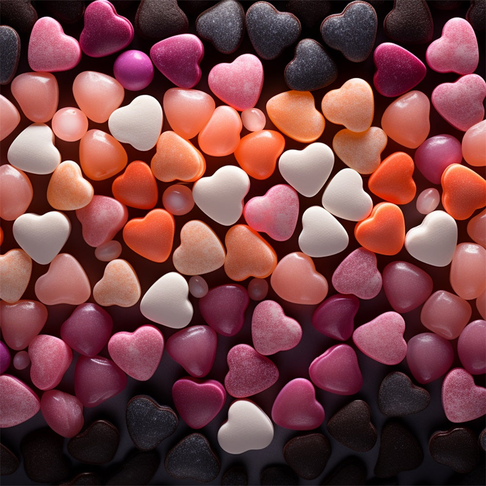 Valentines Heart Backdrop Colorful Heart Shaped Candy Backdrop UK BRP12-165