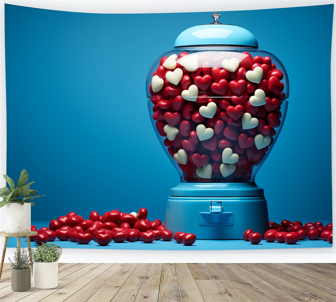 Valentine Backdrops Photography Blue Candy Machine Heart Backdrop UK BRP12-166