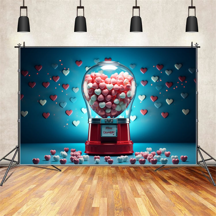 Valentine's Day Backdrop Ideas Red Candy Machine Heart Backdrop UK BRP12-167