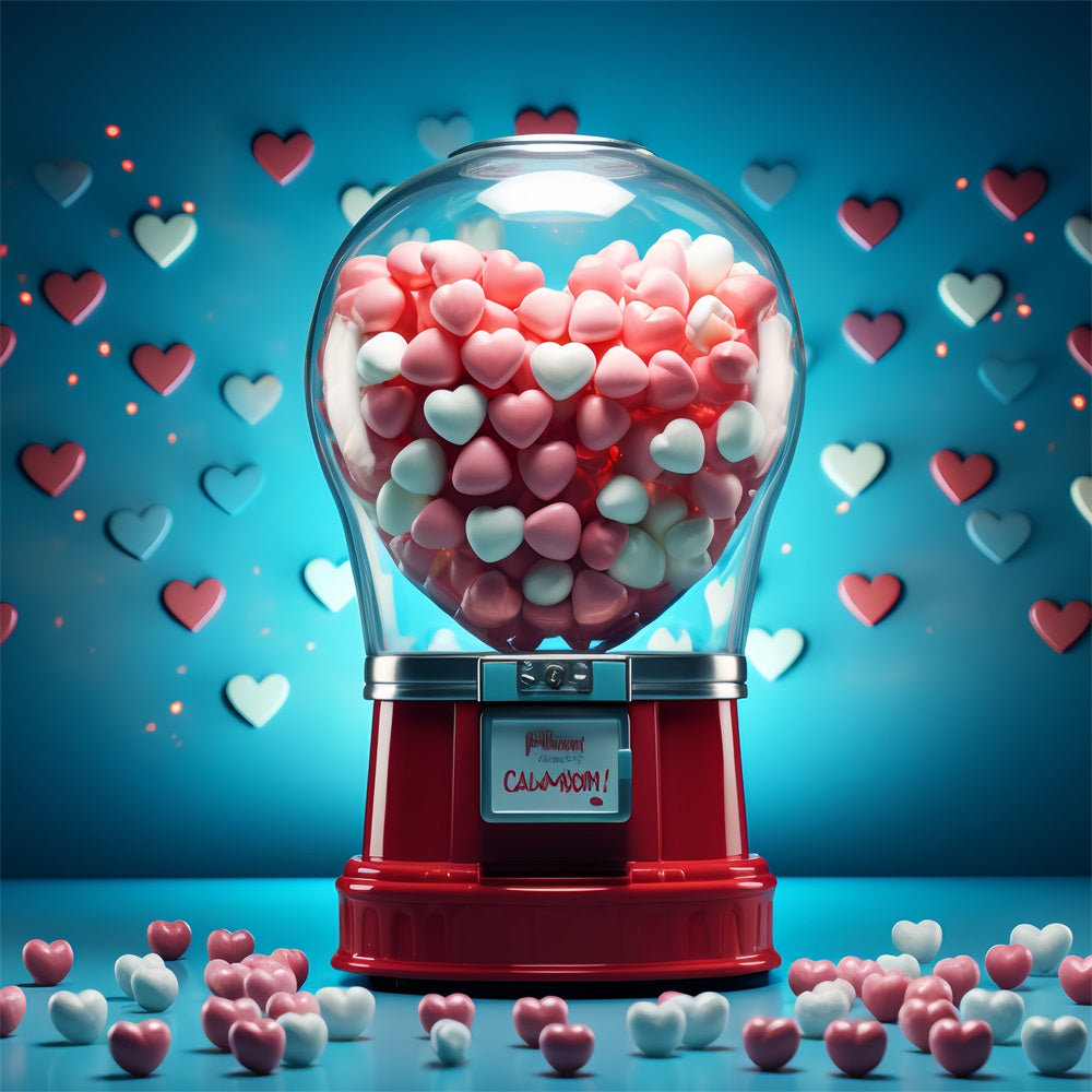 Valentine's Day Backdrop Ideas Red Candy Machine Heart Backdrop UK BRP12-167