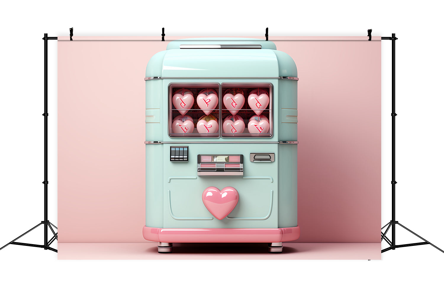 Valentine Backdrop Photography Heart Candy Pink Vending Machine Backdrop UK BRP12-168