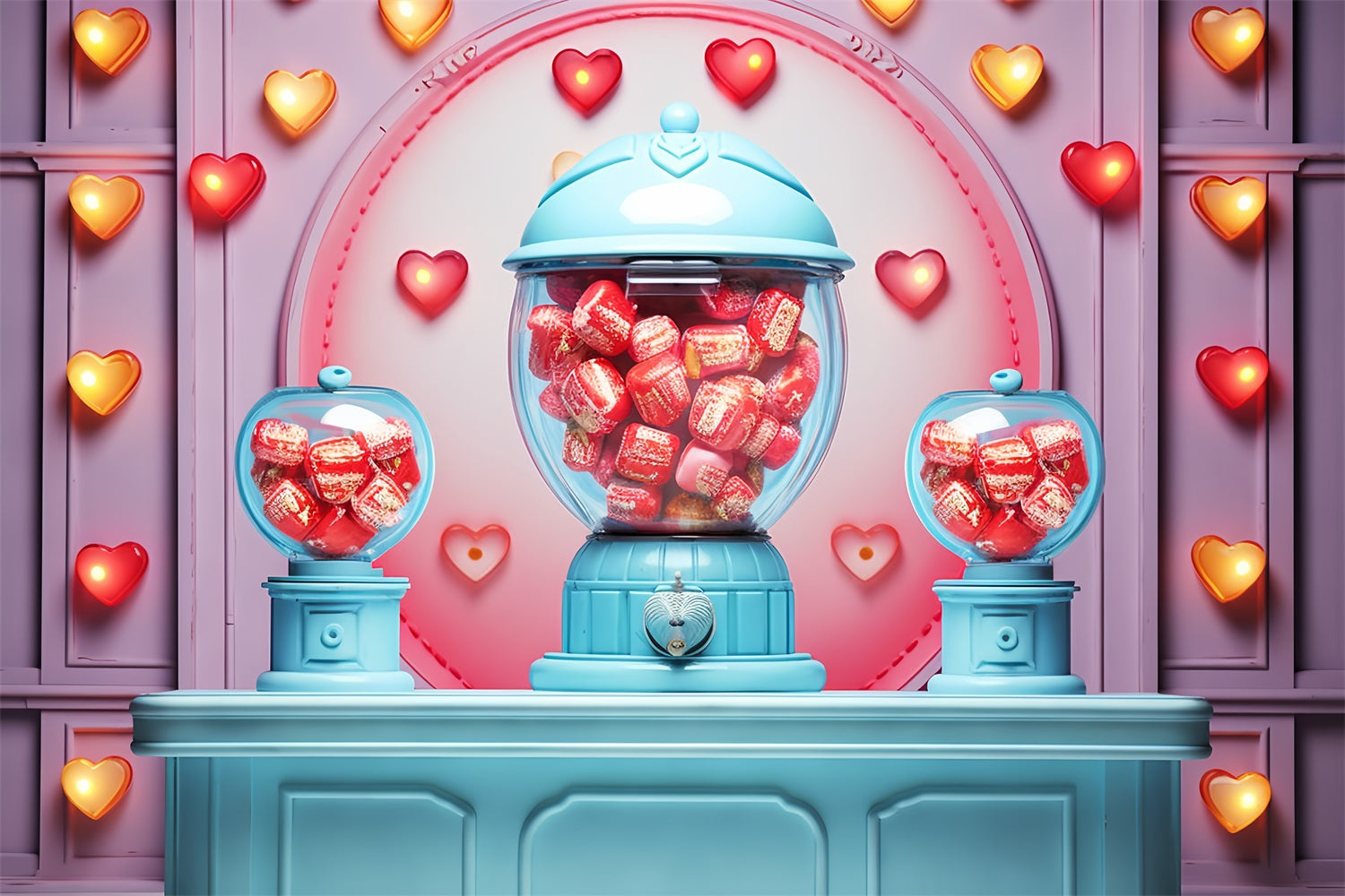 Valentines Photo Backdrop Ideas Hearts Candy Machine Hearts Backdrop UK BRP12-171