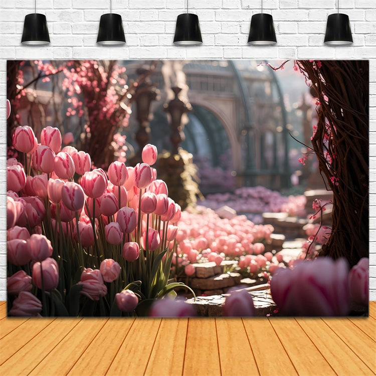 Valentines Day Backdrop Ideas Spring Tulip Garden Backdrop UK BRP12-185