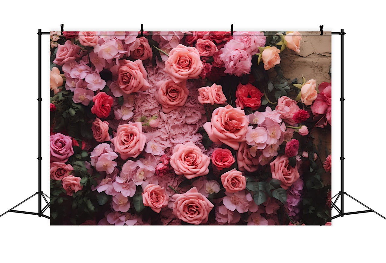 Valentines Backdrop Floral Wall Lush Bloom Backdrop UK BRP12-186