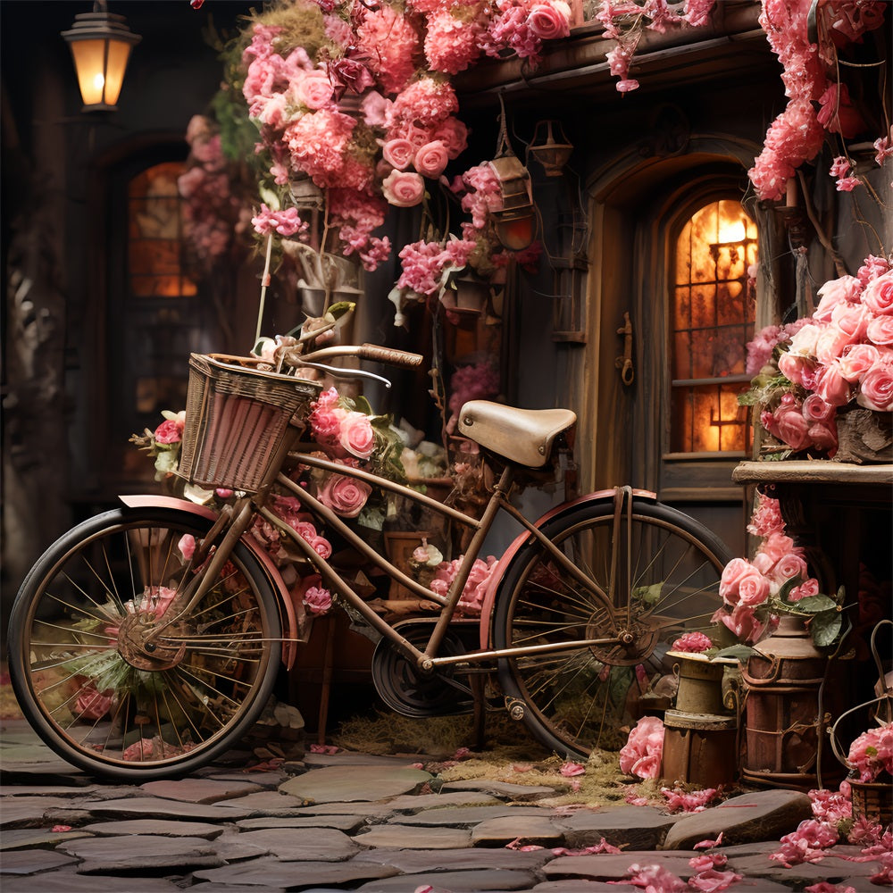 Valentine's Backdrops Bicycle Blooming Rose Decorations Backdrop UK BRP12-189