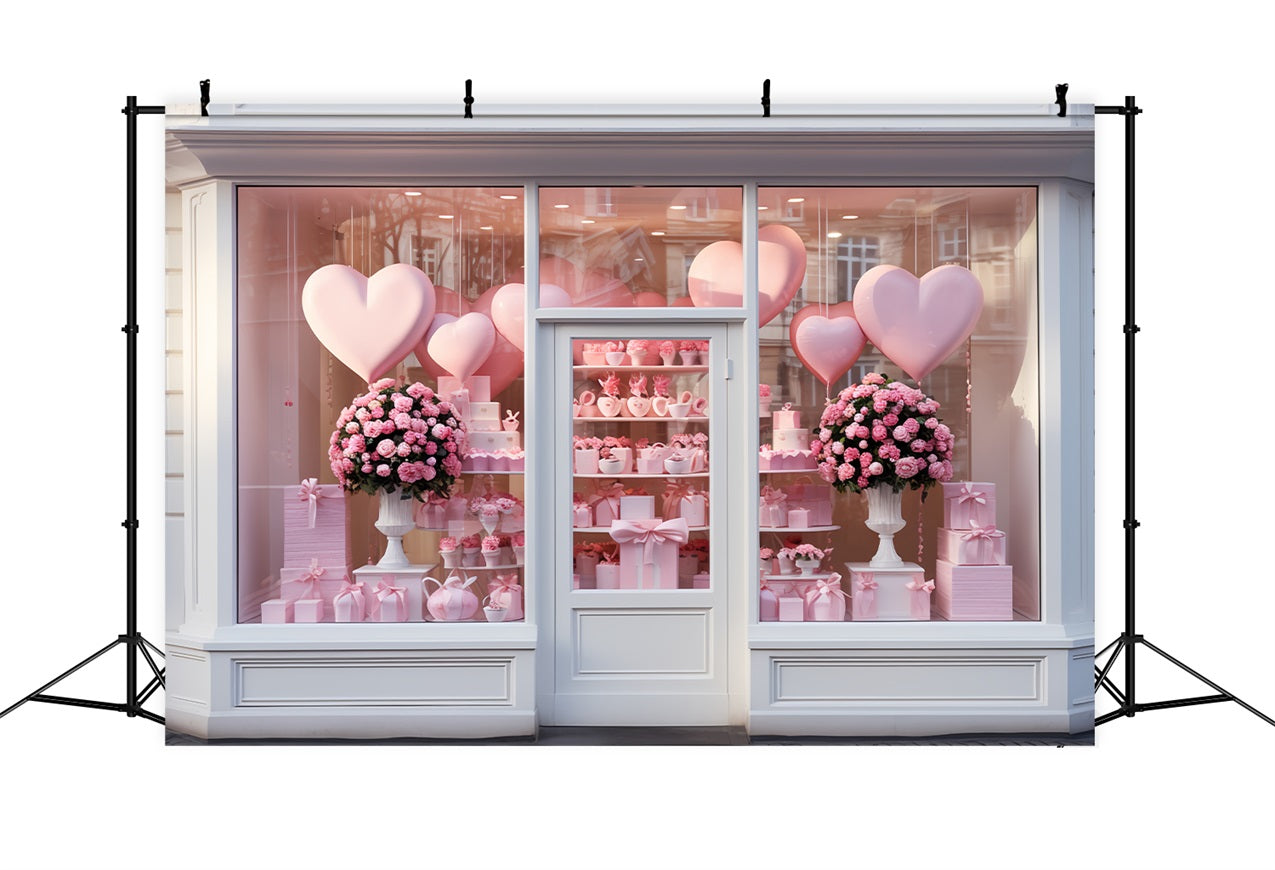 Valentine's Backdrop Love-Themed Window Balloons Roses Backdrop UK BRP12-191