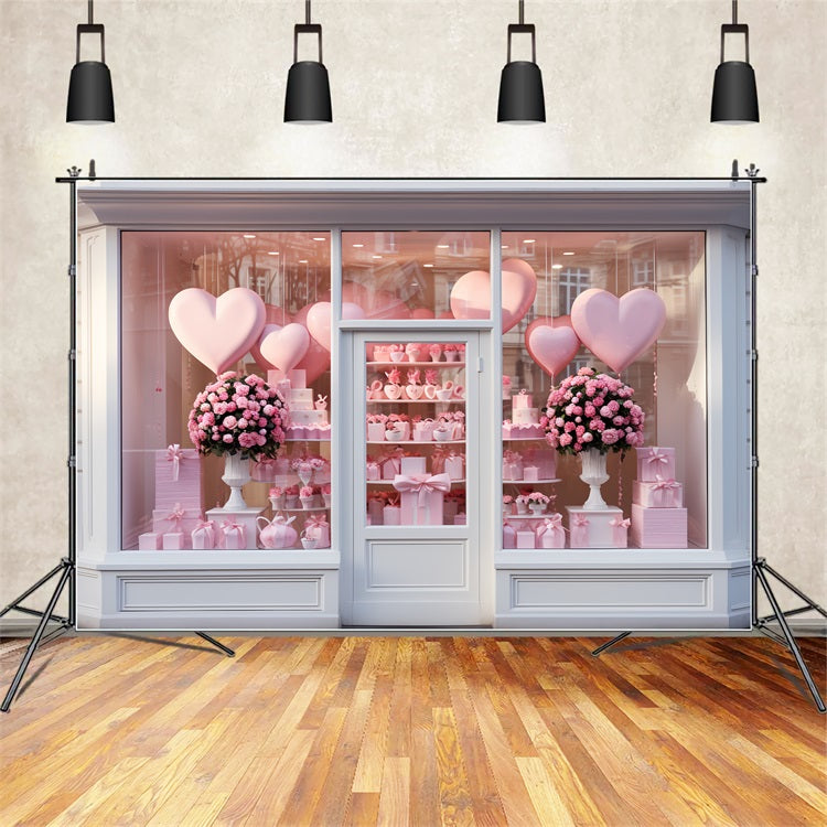 Valentine's Backdrop Love-Themed Window Balloons Roses Backdrop UK BRP12-191