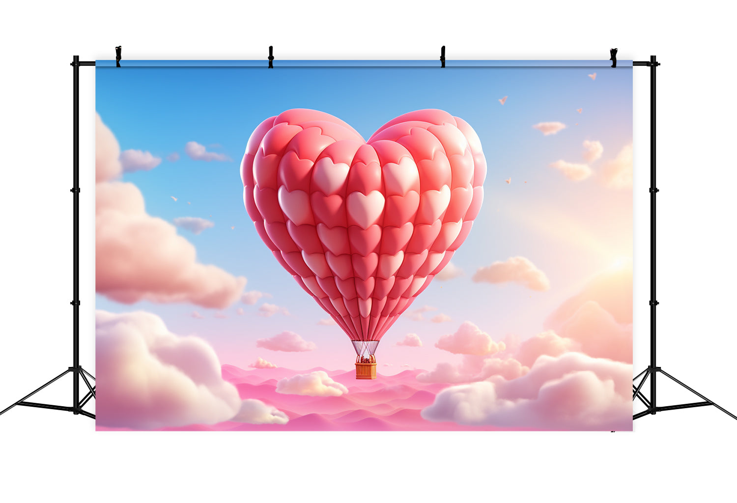 Valentines Day Photography Backdrop Hot Air Balloon Sky Backdrop UK BRP12-202