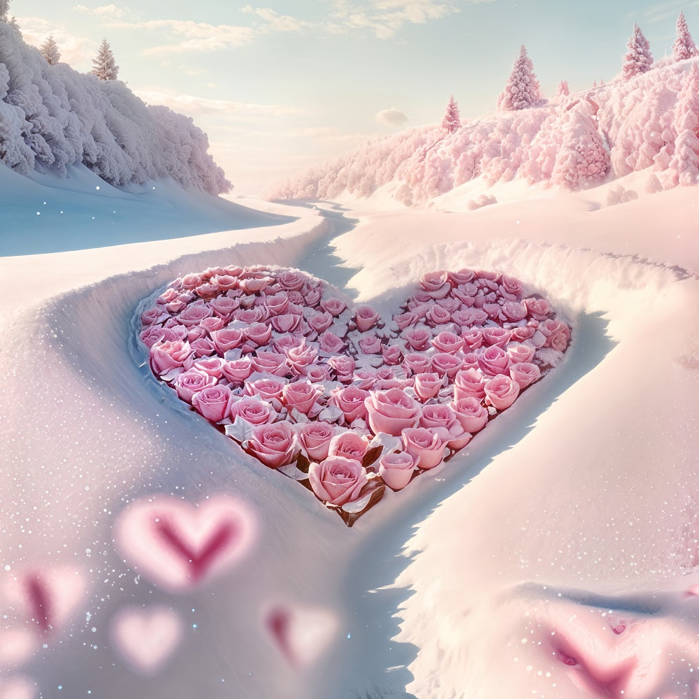 Valentine Theme Backdrop Enchanting Rose Heart Winter Backdrop UK BRP12-206