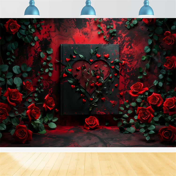 Valentine Backdrops Photography Rose Frame Romantic Heart Backdrop UK BRP12-216