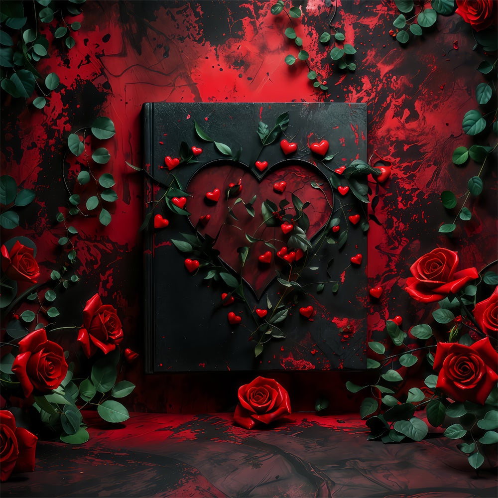 Valentine Backdrops Photography Rose Frame Romantic Heart Backdrop UK BRP12-216