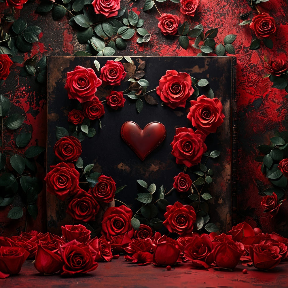 Valentine Backdrop Photography Vintage Heart Rose Romantic Backdrop UK BRP12-217