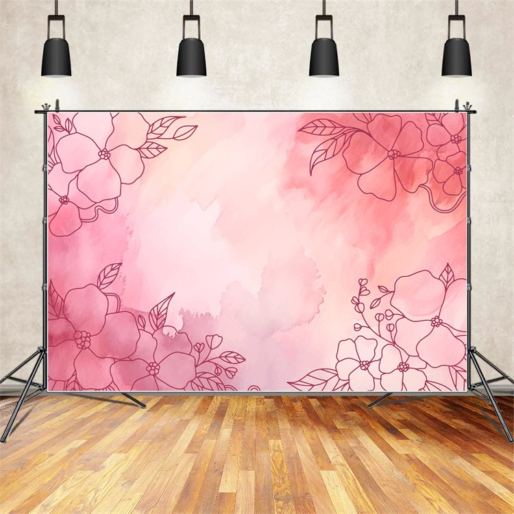 Backdrops For Maternity Photos Art Watercolor Flower Wall Backdrop UK BRP12-22