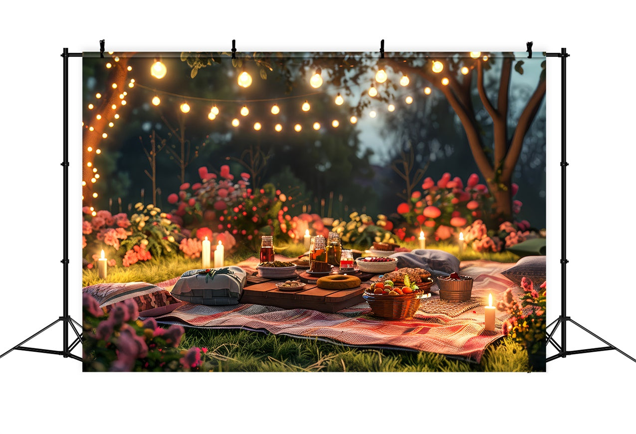 Valentine's Backdrop Romantic Evening Picnic Floral Decor Backdrop UK BRP12-222