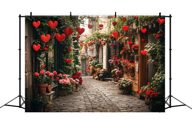 Valentine's Day Backdrop Romantic Floral Pathway Heart Backdrop UK BRP12-232