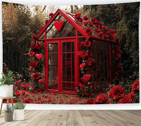 Backdrop For Valentine Garden Glass Cottage Roses Backdrop UK BRP12-248