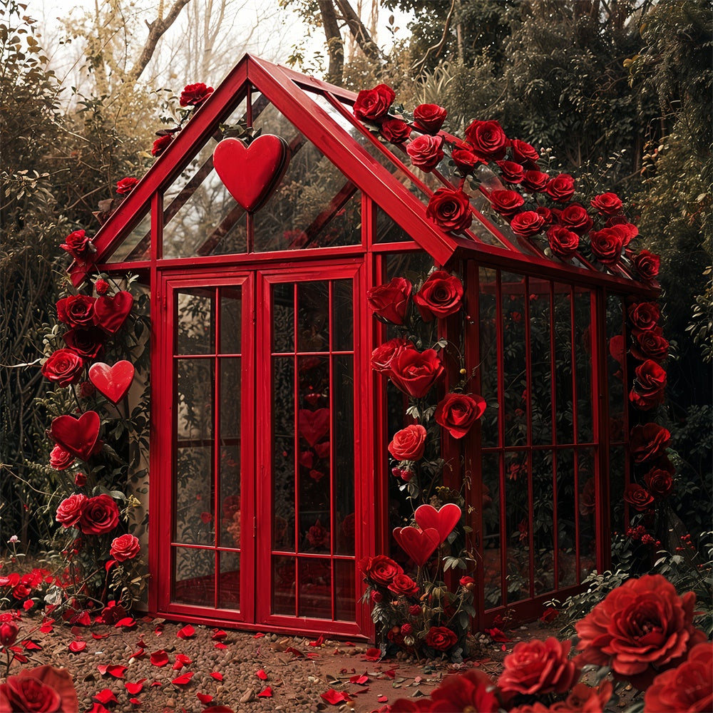 Backdrop For Valentine Garden Glass Cottage Roses Backdrop UK BRP12-248