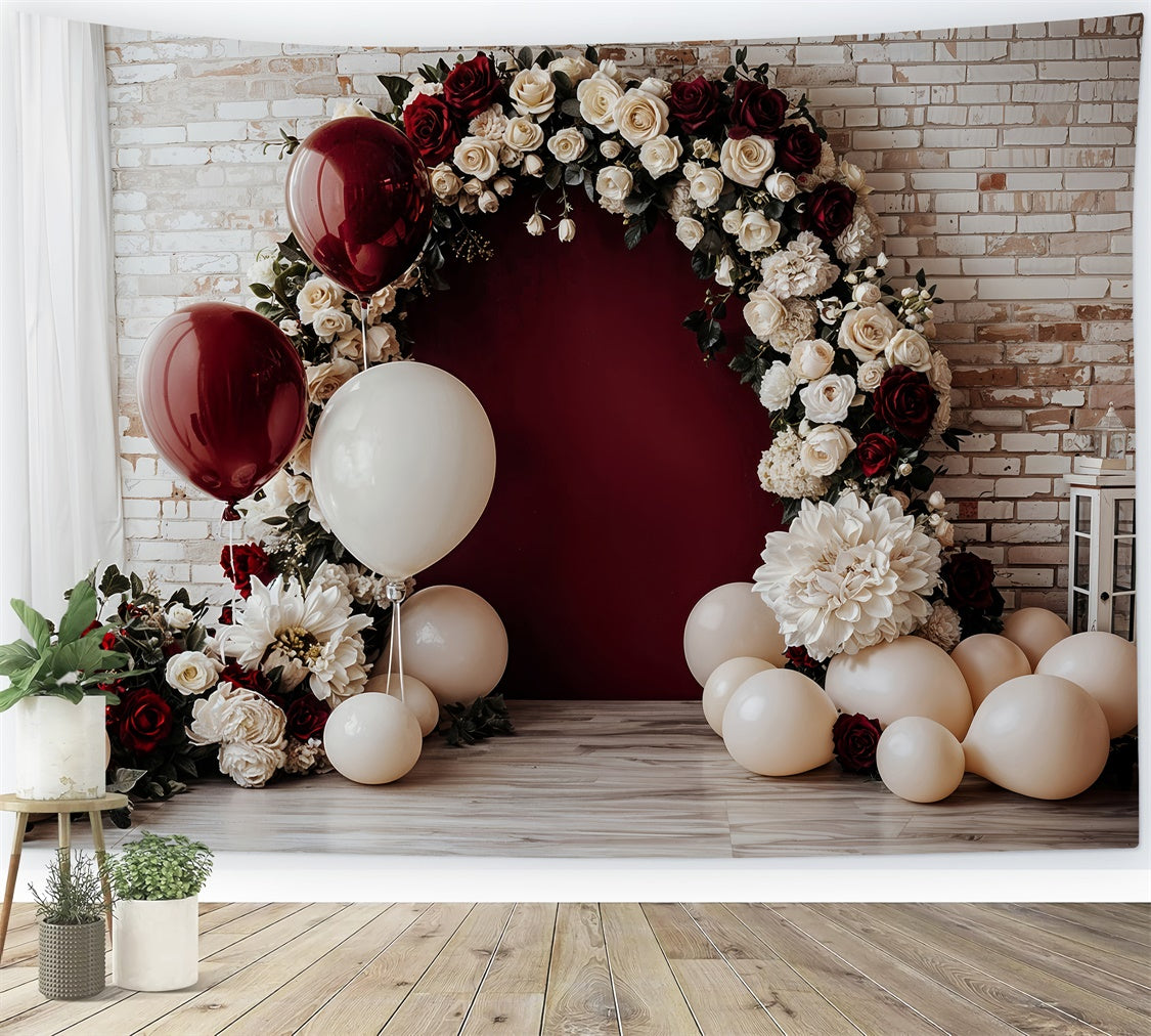 Backdrop Valentines Floral Balloon Arch Wedding Backdrop UK BRP12-252