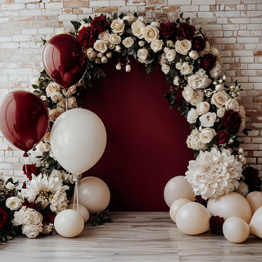 Backdrop Valentines Floral Balloon Arch Wedding Backdrop UK BRP12-252