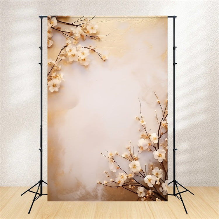 Maternity Photo Backdrops Floral Decor Beige Wall Backdrop UK BRP12-27