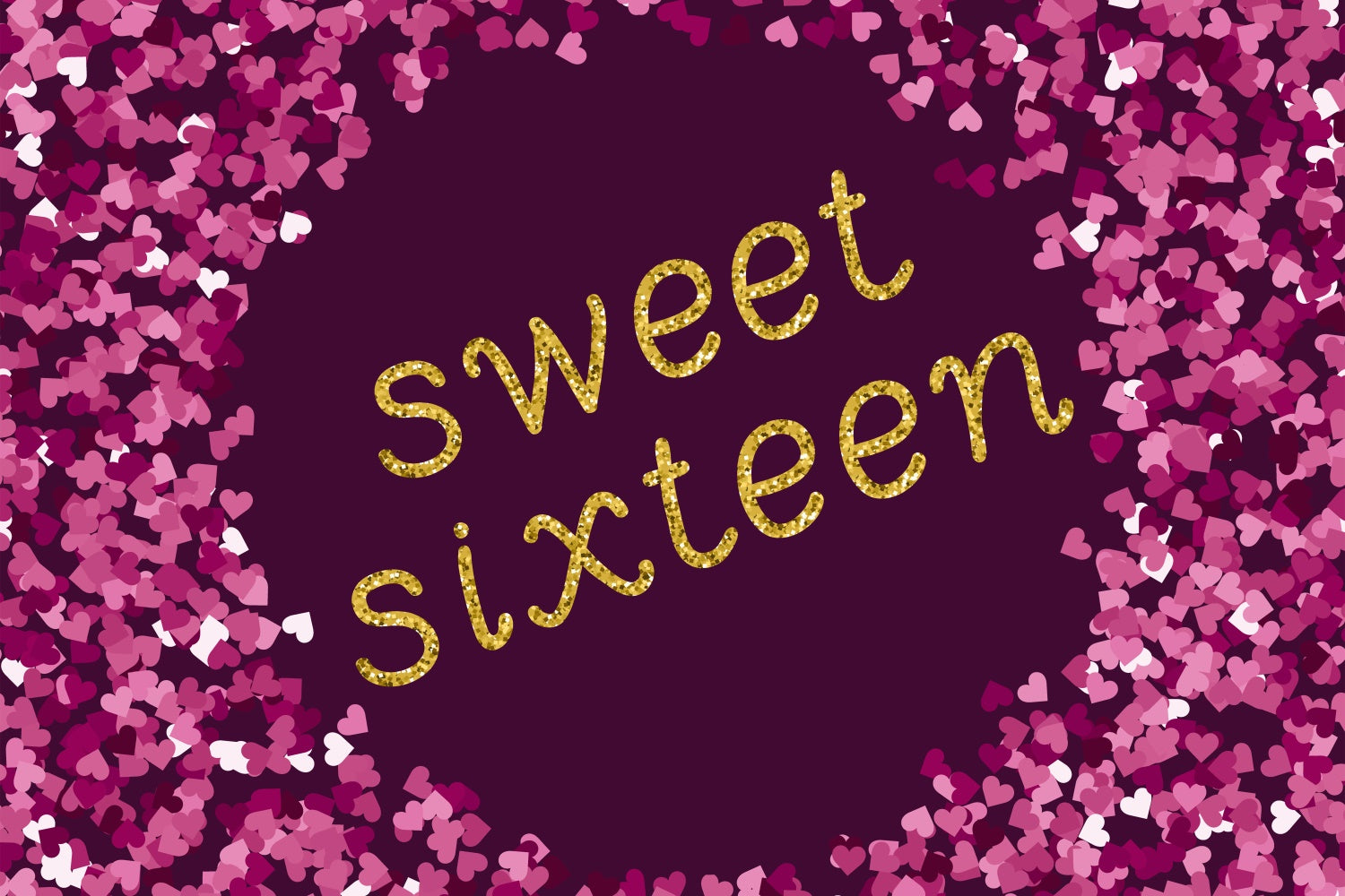 Birthday Photo Backdrop Purple Glitter Sweet Sixteen Backdrop UK BRP12-286