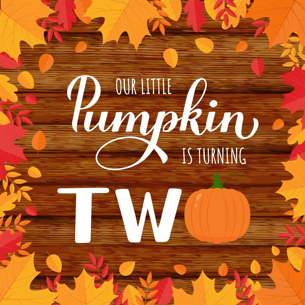 Birthday Backdrop Custom Little Pumpkin Turns Two Backdrop UK BRP12-291