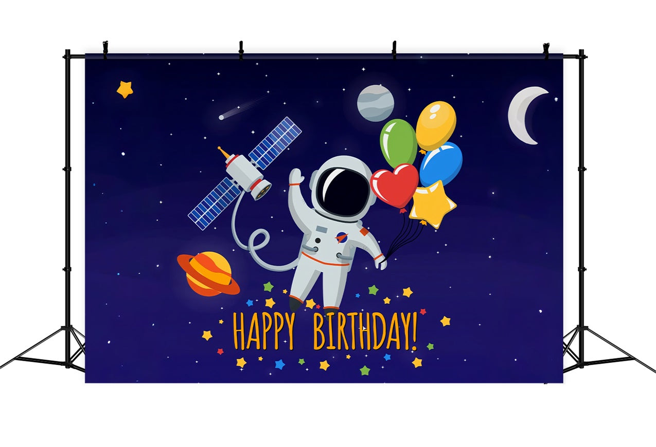 Birthday Backdrops Custom Outer Space Themed Astronaut Backdrop UK BRP12-293