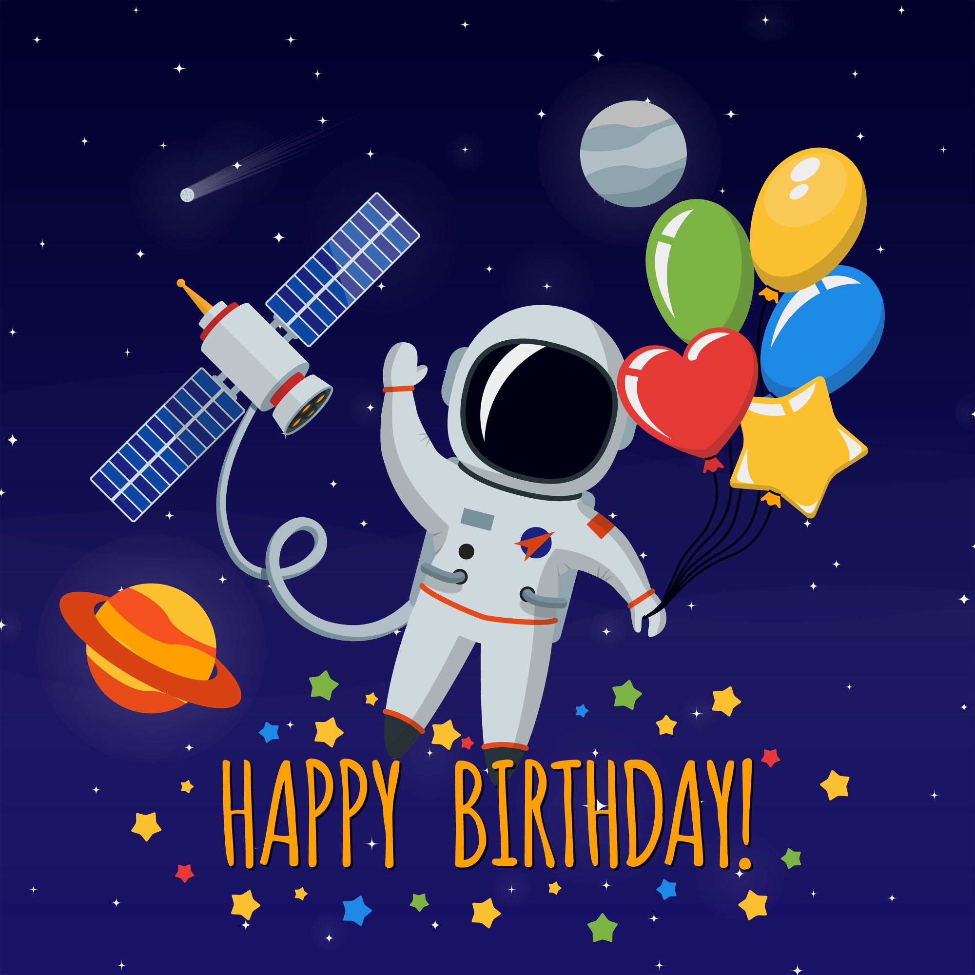 Birthday Backdrops Custom Outer Space Themed Astronaut Backdrop UK BRP12-293