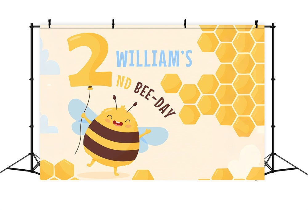 Custom Birthday Backdrops Bee-Day Two-Year Celebration Backdrop UK BRP12-294