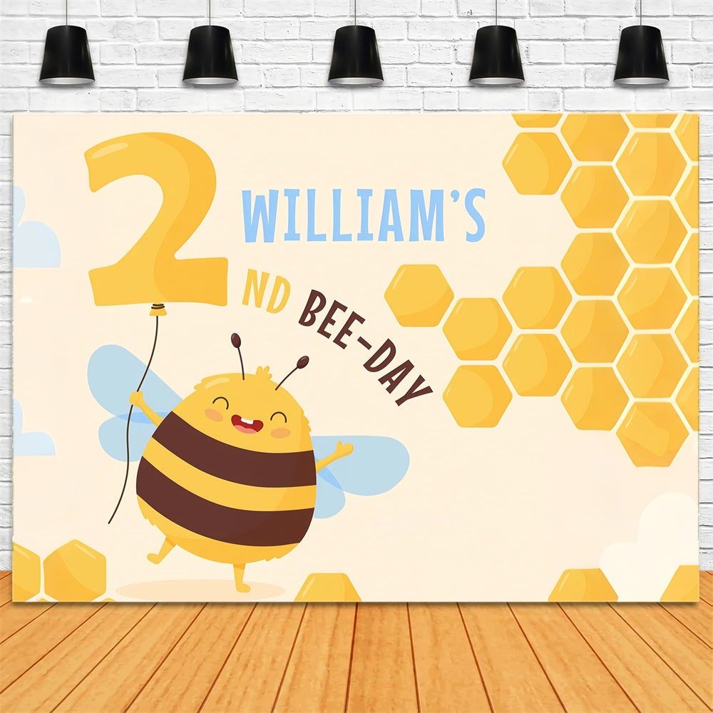 Custom Birthday Backdrops Bee-Day Two-Year Celebration Backdrop UK BRP12-294