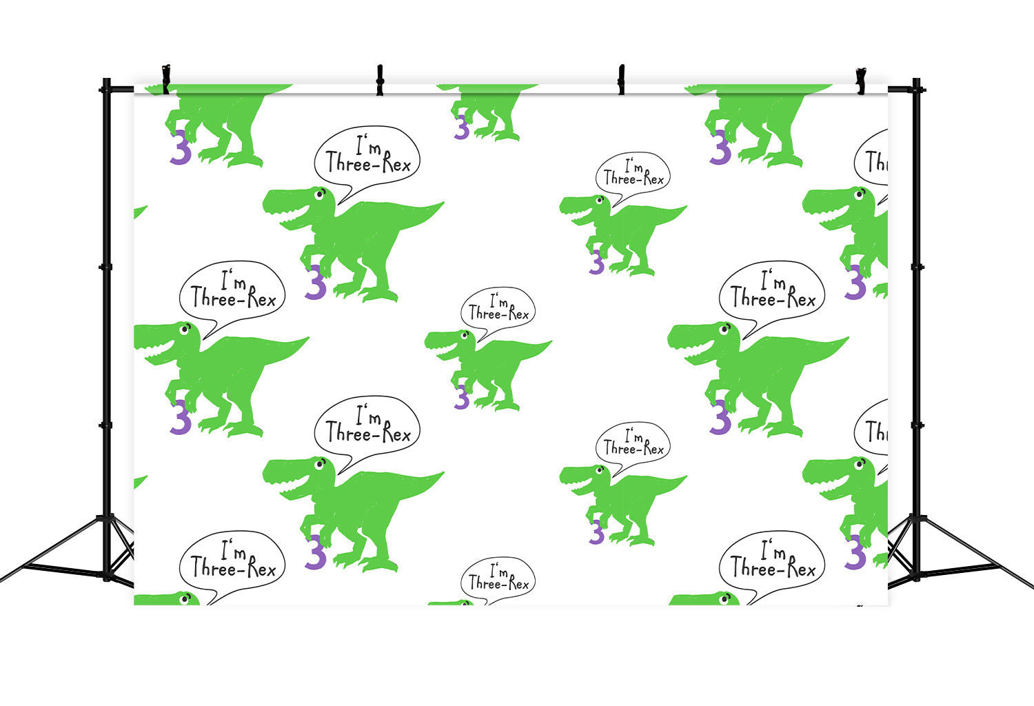 Personalized Birthday Backdrop Dinosaur Pattern Three-Rex Backdrop UK BRP12-296