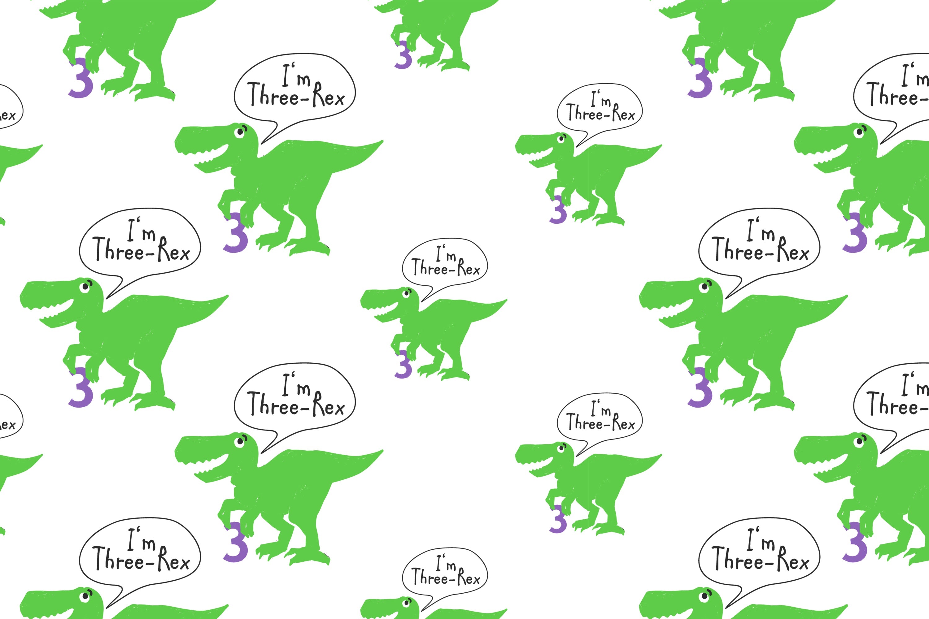 Personalized Birthday Backdrop Dinosaur Pattern Three-Rex Backdrop UK BRP12-296