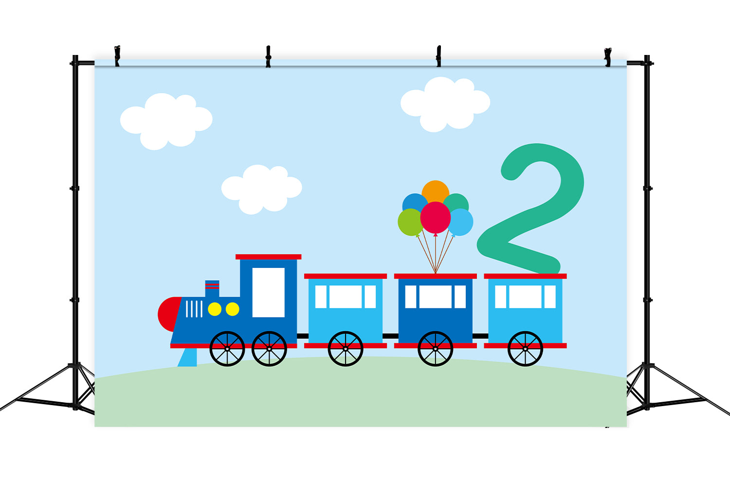 Personalized Backdrop For Birthday Train Balloon Decorations Backdrop UK BRP12-298