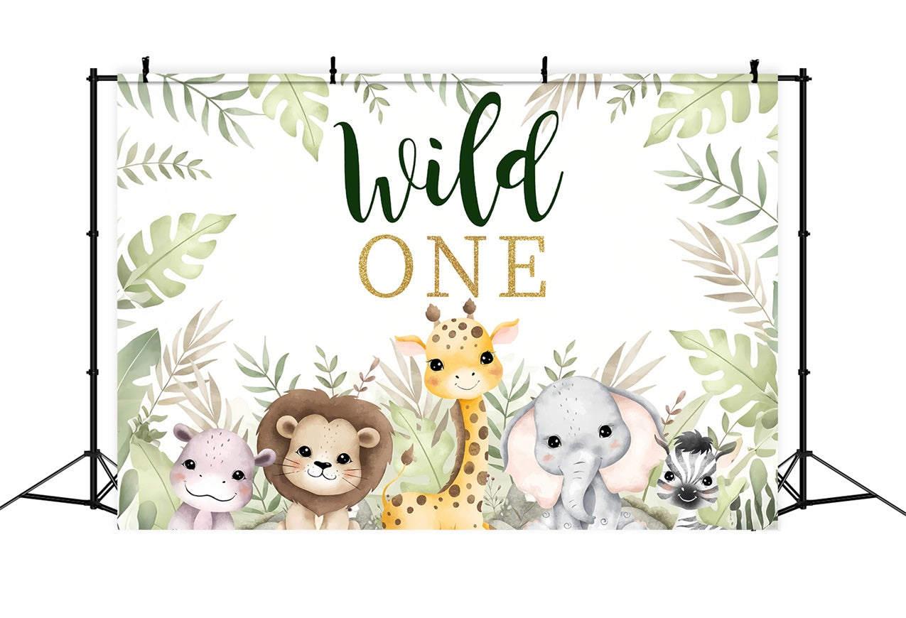 First Birthday Backdrops Wild Safari Animals Celebration Backdrop UK BRP12-304