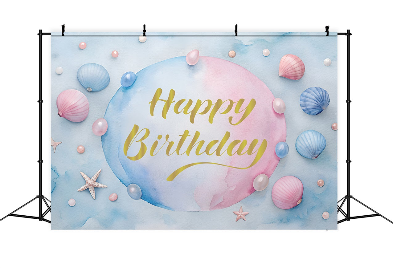 Custom Backdrop For Birthday Party Pastel Seashell Backdrop UK BRP12-305