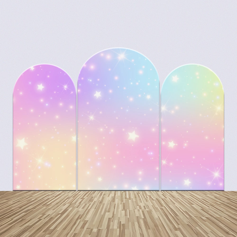 Personalized Birthday Photo Backdrop Pastel Stars Celebration Arch Backdrop Kit UK BRP12-307