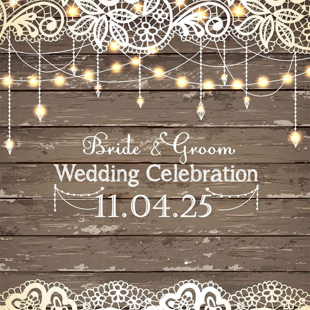 Customized Wedding Backdrops Romantic Lace Wood Backdrop UK BRP12-343