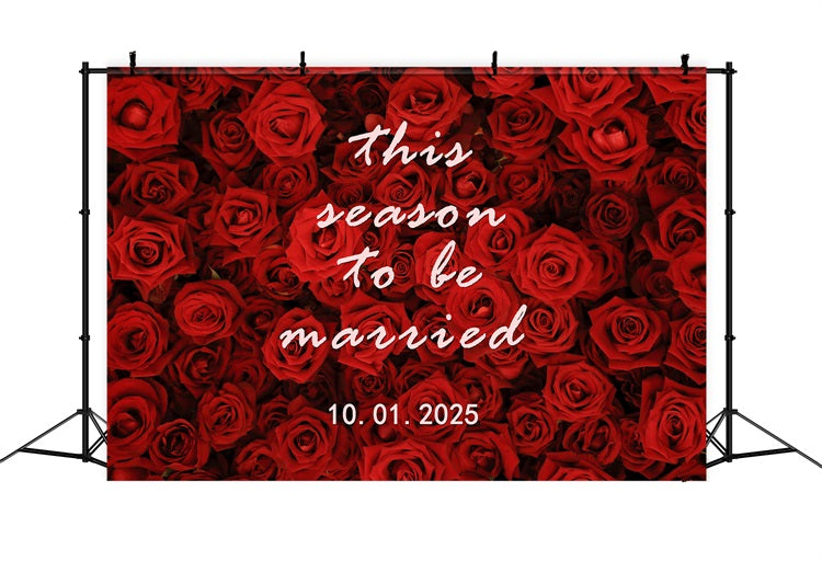 Custom Wedding Backdrop Passionate Red Rose Wall Backdrop UK BRP12-347