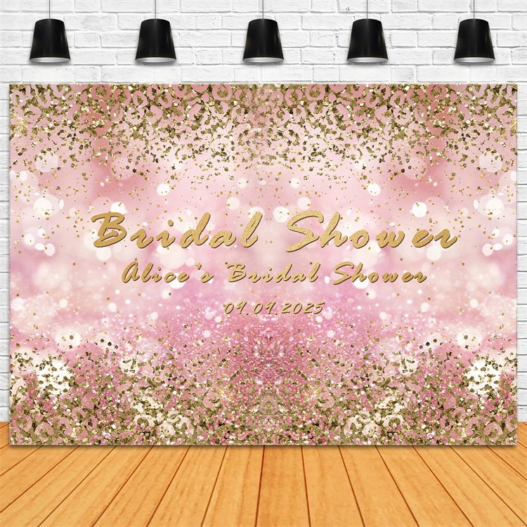 Customized Wedding Backdrop Sparkling Pink Bridal Shower Backdrop UK BRP12-355