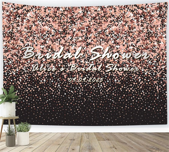 Custom Wedding Backdrop Rose Gold Sparkling Backdrop UK BRP12-356