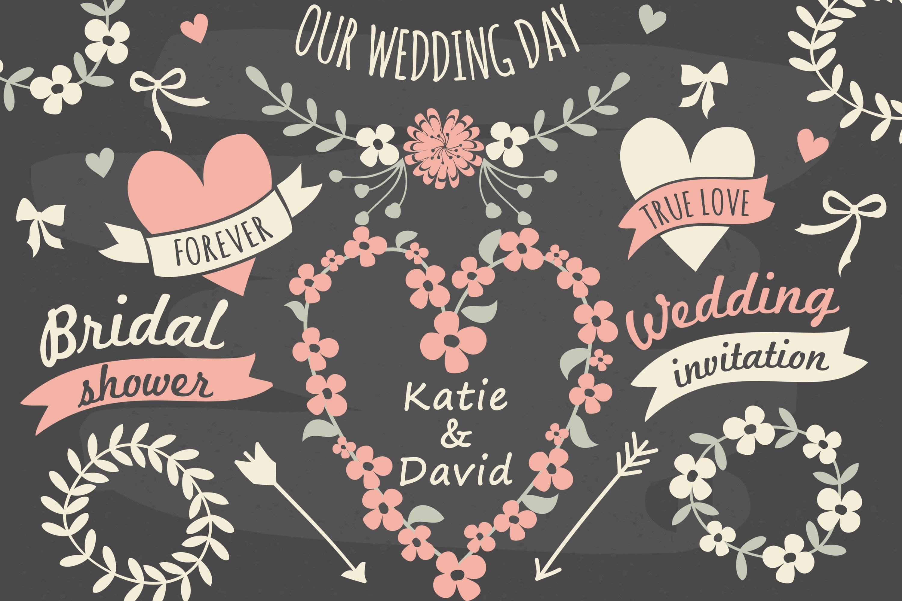 Custom Backdrop For Wedding Day Floral Heart Backdrop UK BRP12-359