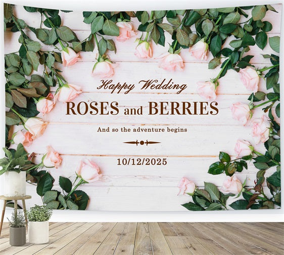 Personalized Wedding Photo Backdrops Pastel Rose Backdrop UK BRP12-365