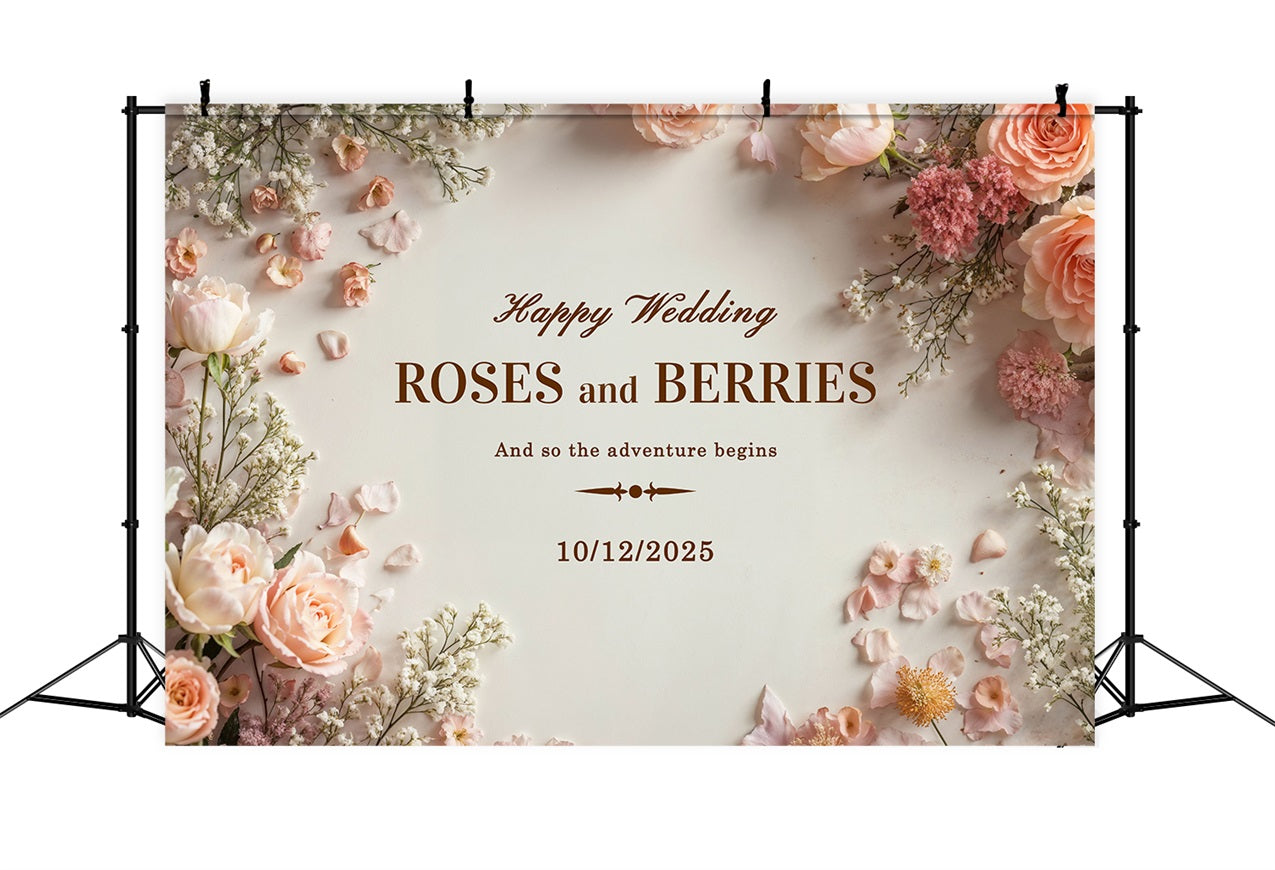 Custom Backdrops For Weddings Floral Soft Pink Backdrop UK BRP12-366