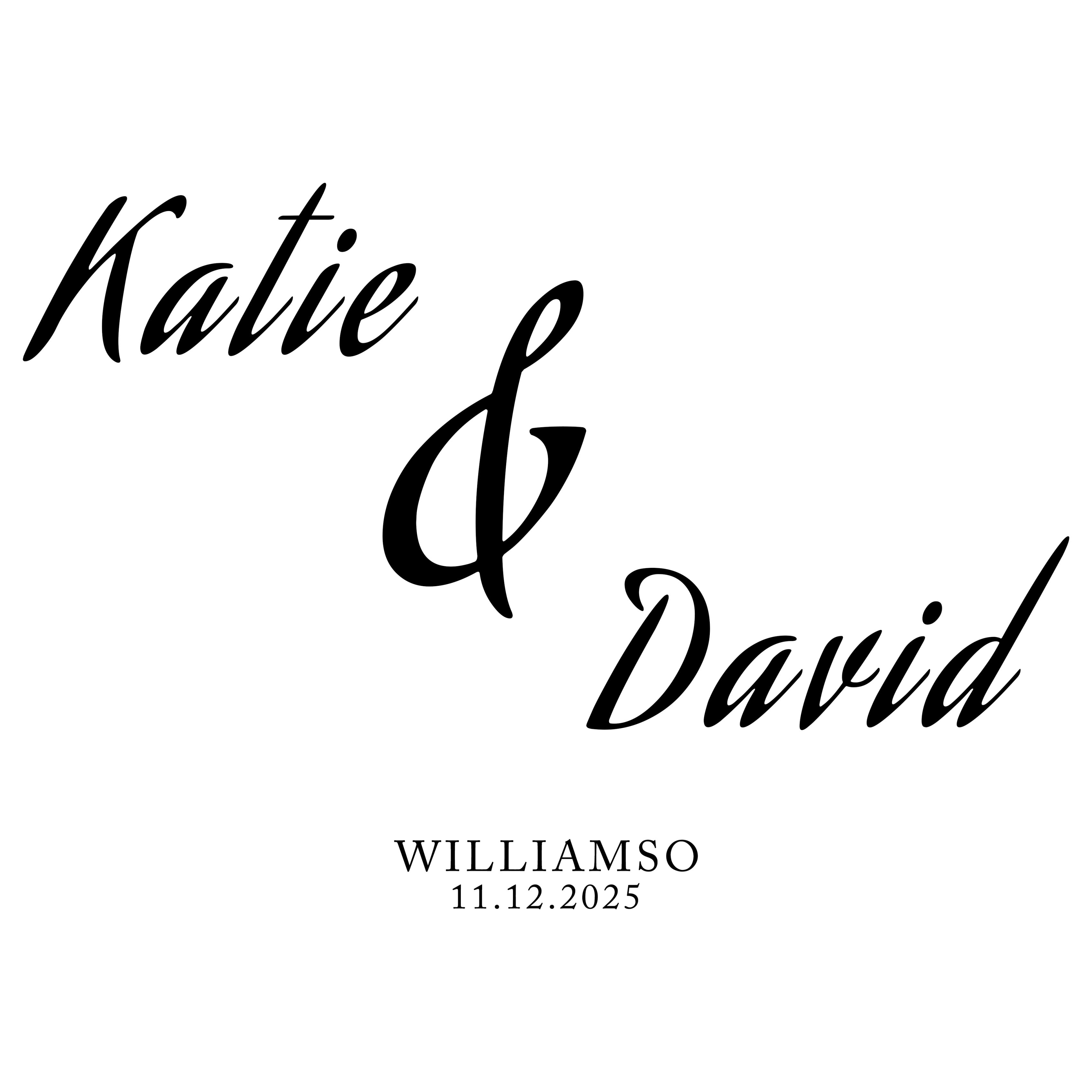 Personalized Backdrop Wedding Classic Black White Name Backdrop UK BRP12-371