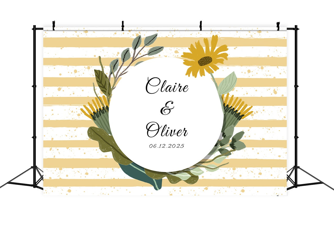 Backdrop Wedding Ideas Sunflower Yellow Stripe Backdrop UK BRP12-376