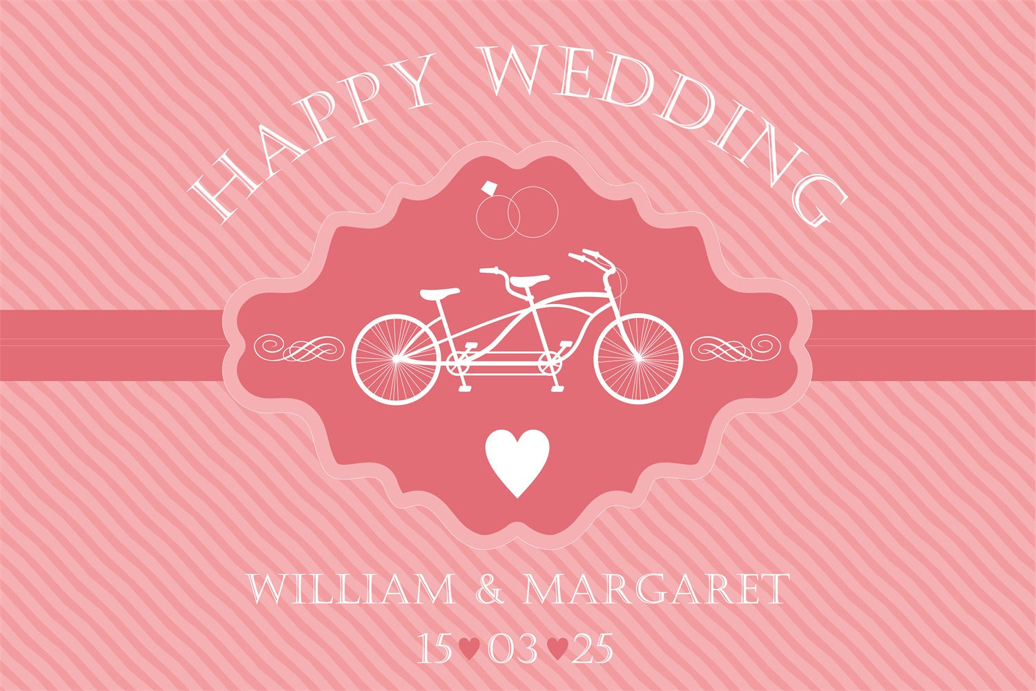 Custom Wedding Photo Backdrops Pink Tandem Bicycle Backdrop UK BRP12-378