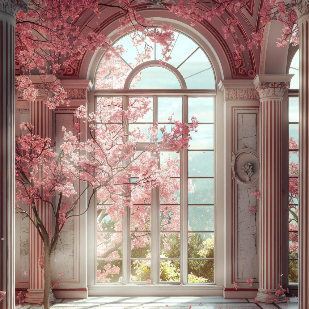 Maternity Backdrop Cherry Blossom Archway Window Backdrop UK BRP12-38