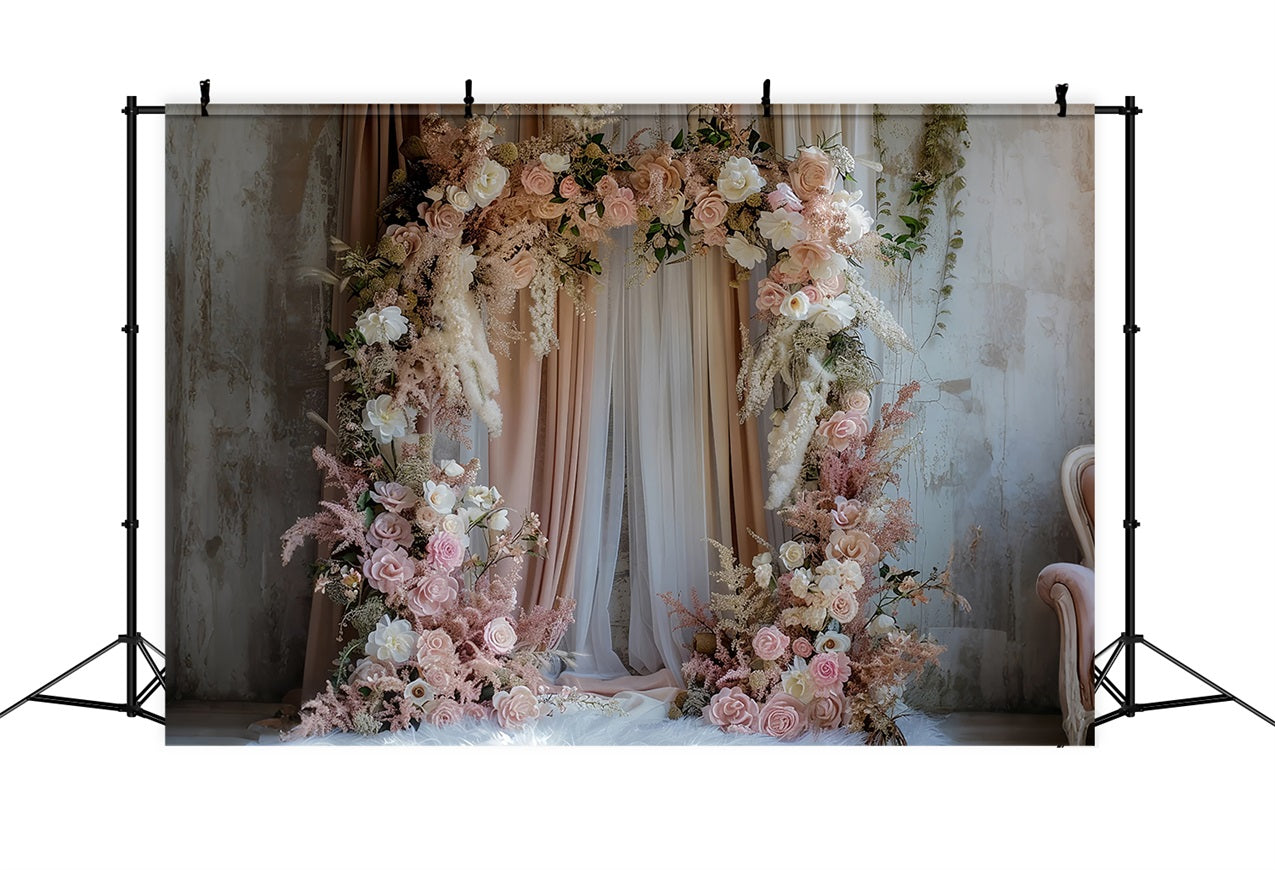 Backdrop Wedding Decorations Inspired Pink Bloom Arch Backdrop UK BRP12-387