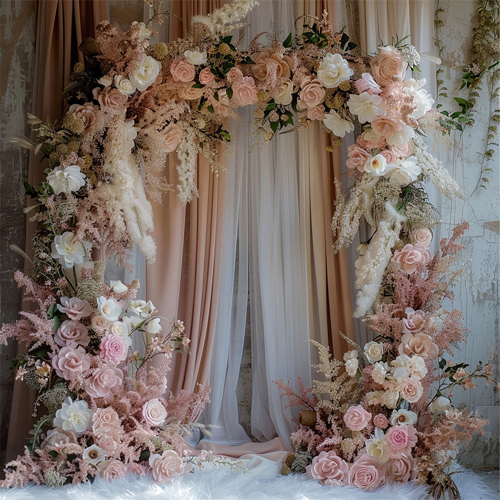 Backdrop Wedding Decorations Inspired Pink Bloom Arch Backdrop UK BRP12-387