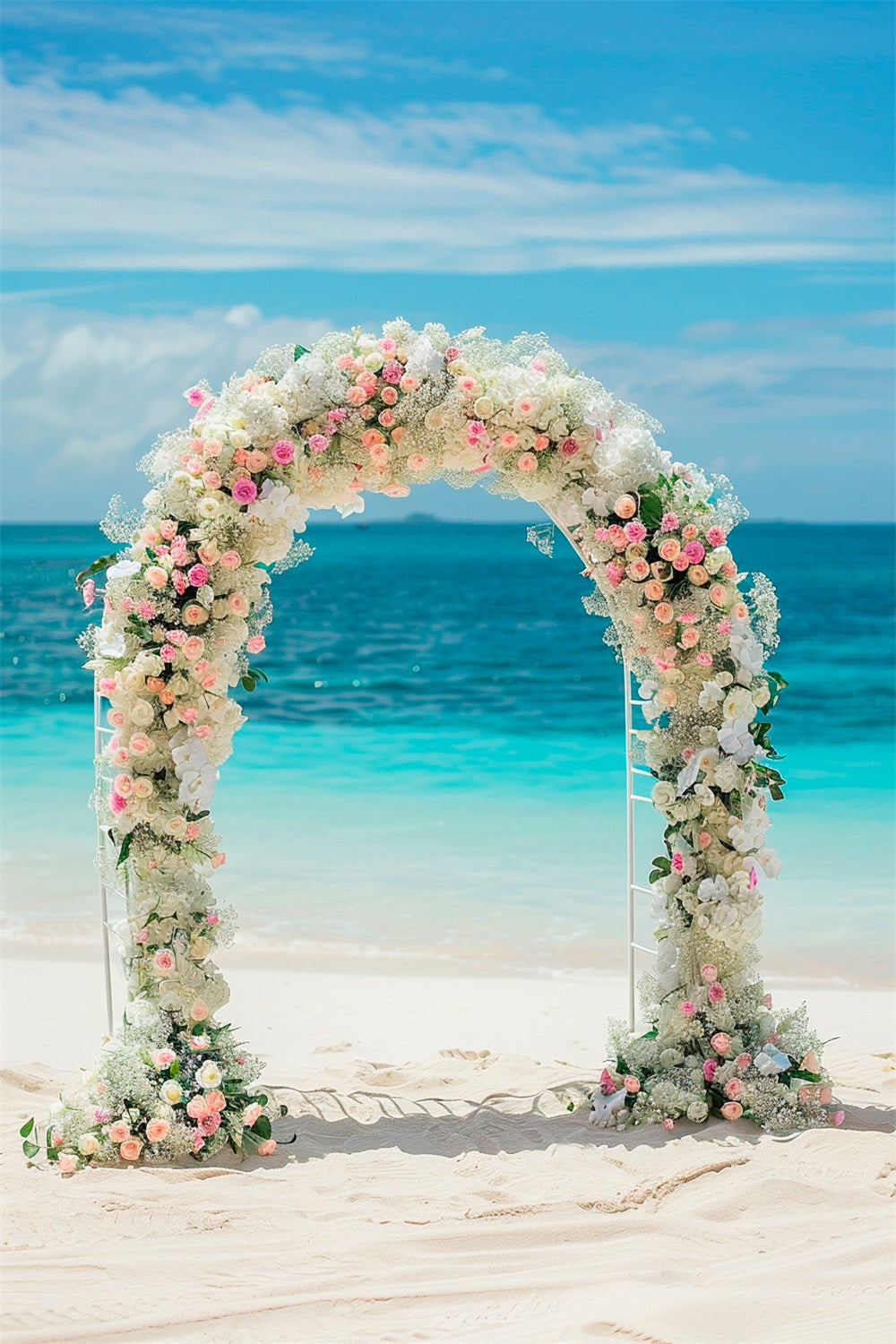 Outdoor Wedding Backdrop Beachside Floral Arch Backdrop UK BRP12-388